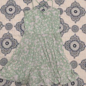 Kids Green Floral Summer Dress